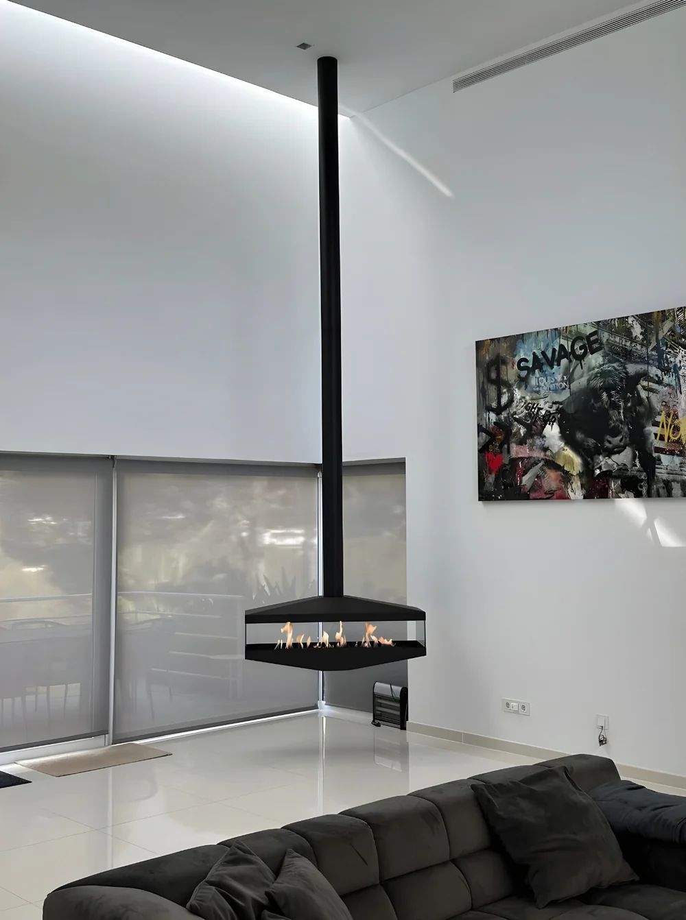 Suspended fireplace - Exotic