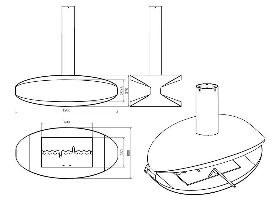 Suspended fireplace - Orbit