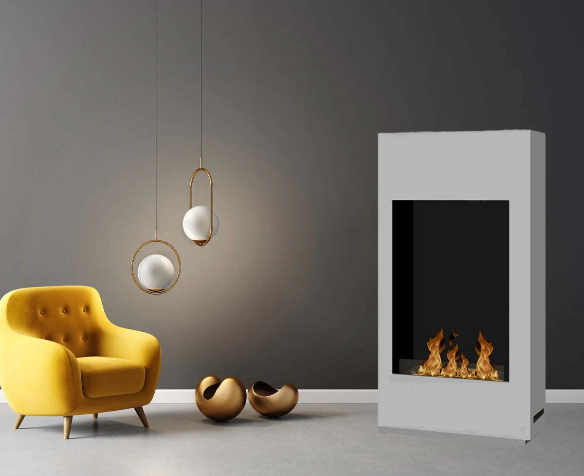 Flame W Bio Ethanol Freestanding Fireplace H113 CM